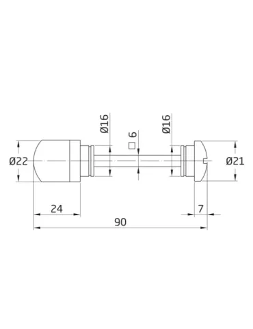 Muletilla 4 AMHYG - Ø22 x 90 mm - Acero inoxidable 18/8 - Mate 2