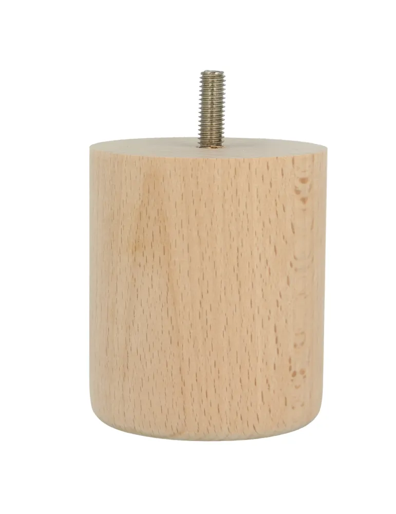 Pata para mueble 31 - Ø68 x 80 mm - Madera - Haya