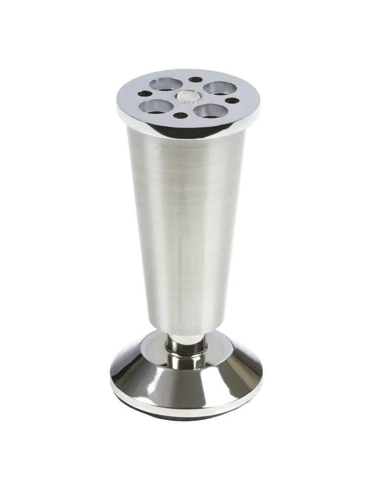 Pata para mueble 8 - 100 mm - Zamak - Níquel cepillado