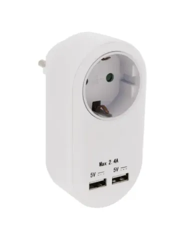 Adaptador cargador USB 3216 - Polipropileno - Blanco