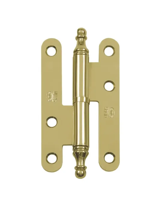 Pernio 408E - 95 x 54 x 2 mm - Acero - Lacado dorado - Derecha