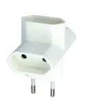 Adaptador de 3 vías 3202 - 44 x 46 x 65 mm - Policarbonato - Blanco
