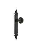 Pomo puerta con placa 19 - 280 x 45 x 2 mm - Placa de acero, Pomo de zamak - Negro