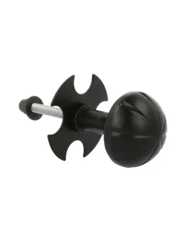 Pomo puerta de entrada 17 - Ø55 - Ø70 mm - Placa de acero, Pomo de zamak - Negro