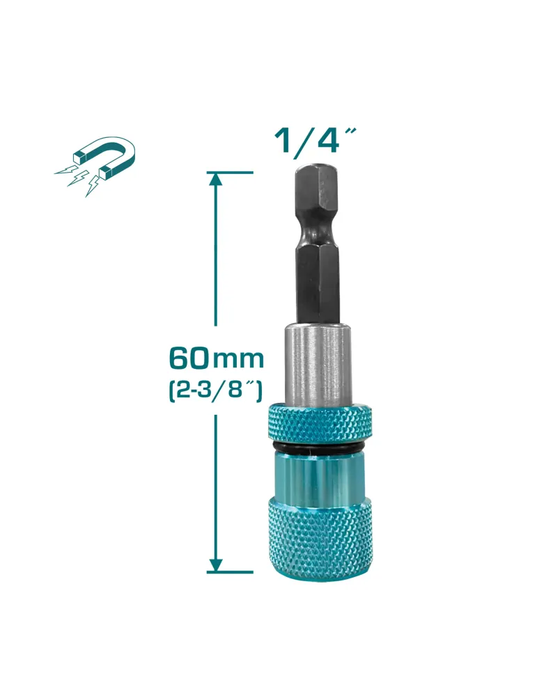 Portapuntas magnético de 1/4'' TAC464601 - 60 mm