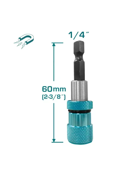 Portapuntas magnético de 1/4'' TAC464601 - 60 mm