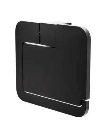 Portarrollos wc con tapa OMA-6 - 134 mm - Zamak - Negro mate