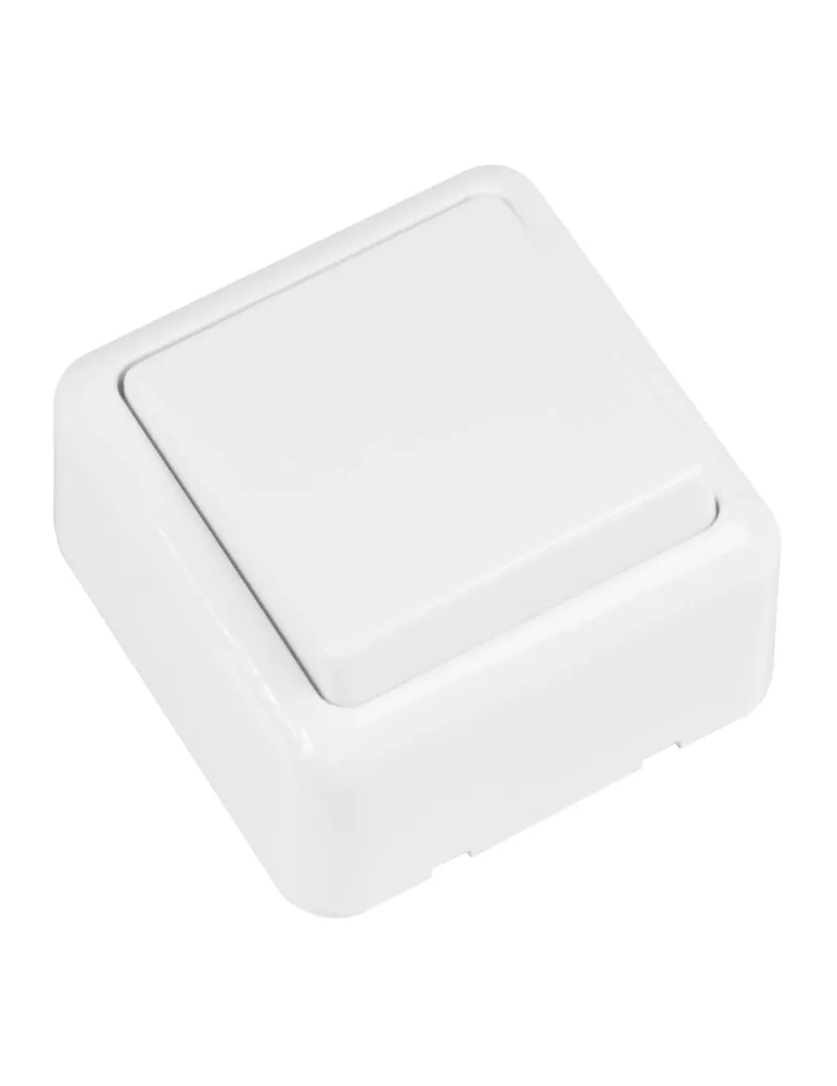 Pulsador de sobreponer 382 - 60 x 60 mm - Policarbonato - Blanco