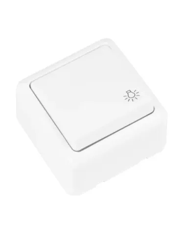 Pulsador de sobreponer luz 388 - 60 x 60 mm - Policarbonato - Blanco
