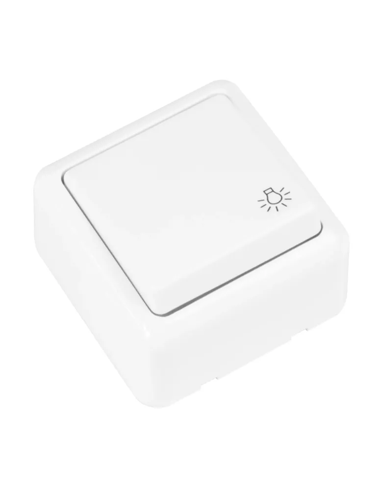 Pulsador de sobreponer luz 388 - 60 x 60 mm - Policarbonato - Blanco