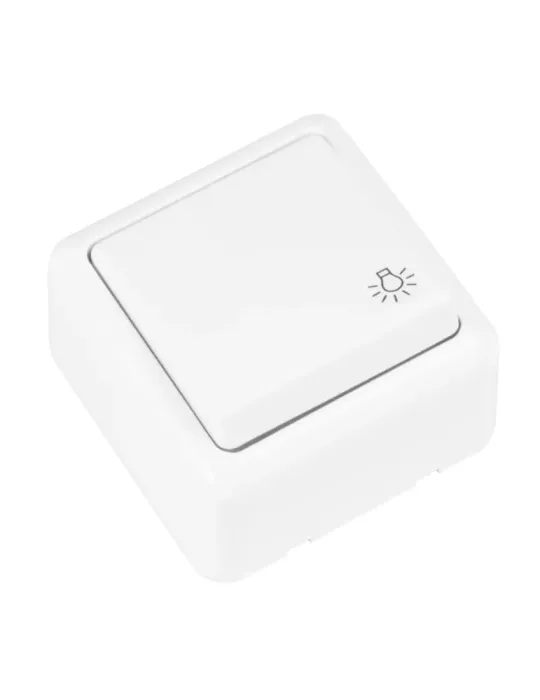Pulsador de sobreponer luz 388 - 60 x 60 mm - Policarbonato - Blanco
