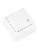 Pulsador de sobreponer luz 388 - 60 x 60 mm - Policarbonato - Blanco
