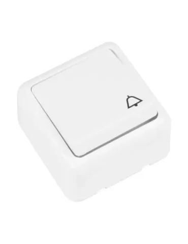 Pulsador de sobreponer timbre 389 - 60 x 60 mm - Policarbonato - Blanco