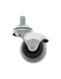 Rueda bola con eje roscado 2518 - Ø40 mm - Goma - Gris-negro
