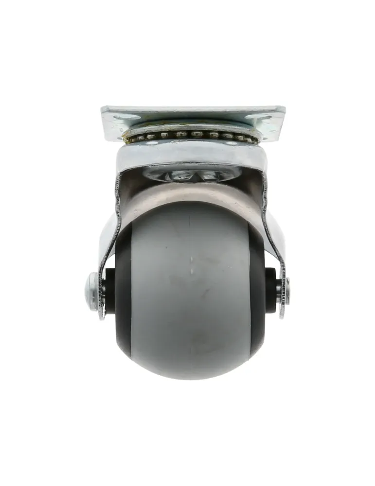 Rueda bola con pletina 2517 - Ø40 mm - Goma - Gris-negro