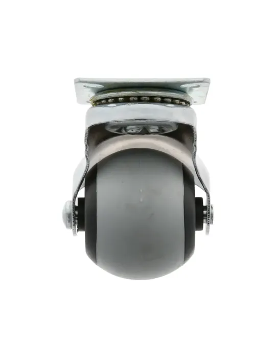 Rueda bola con pletina 2517 - Ø40 mm - Goma - Gris-negro