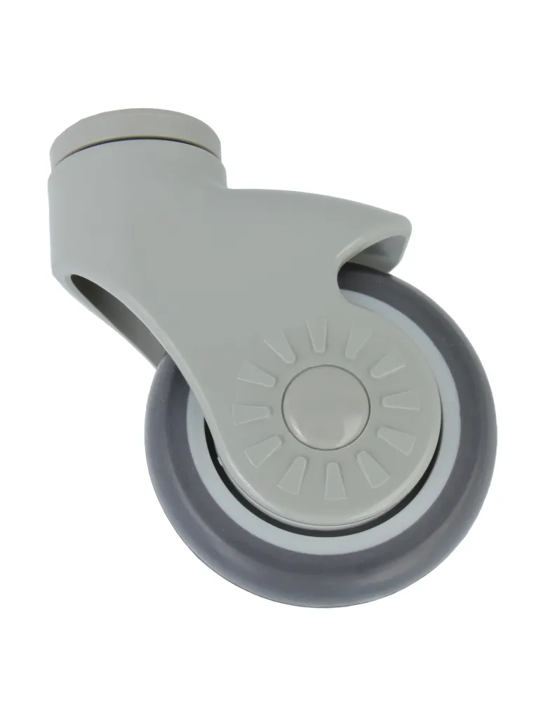 Rueda con agujero 2537 - Ø100 mm - Goma - Gris