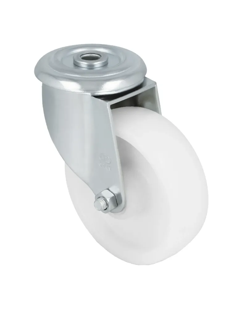 Rueda con agujero 2551 - 100 mm - Nylon - Blanco
