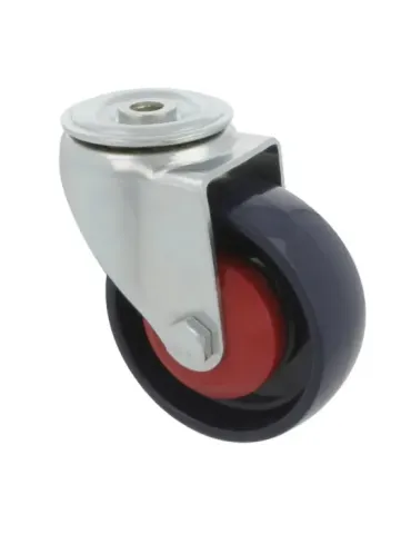 Rueda con agujero 2554 - Ø100 mm - Nylon - Azul