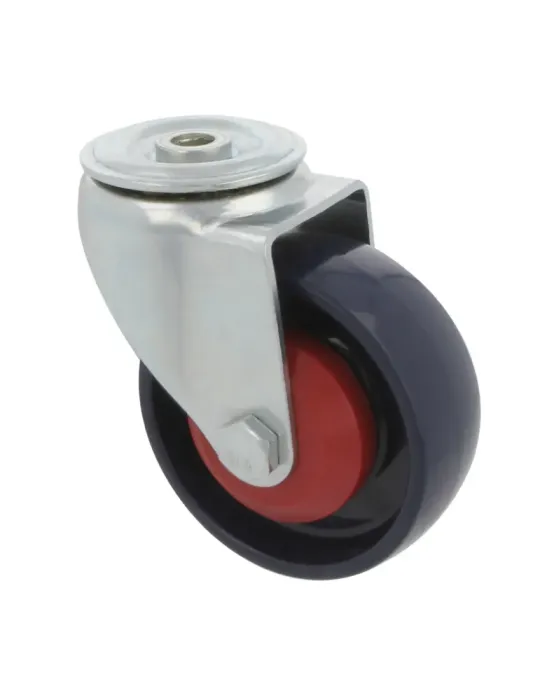 Rueda con agujero 2554 - Ø100 mm - Nylon - Azul