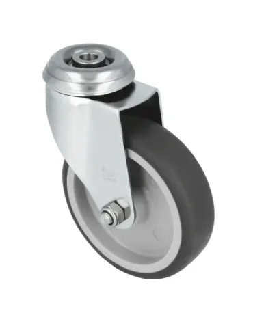 Rueda con agujero 2561 - Ø100 mm - Acero inoxidable 18/8 - Gris
