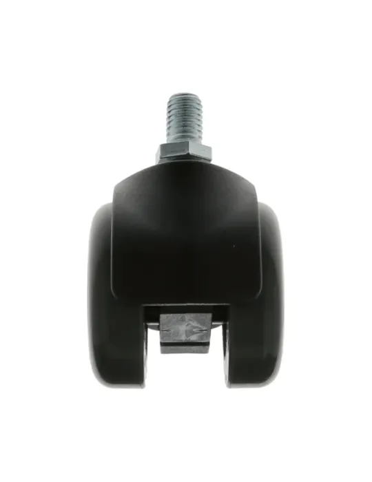 Rueda con espiga roscada y freno 1507 - Ø50 mm - Nylon - Gris-negro