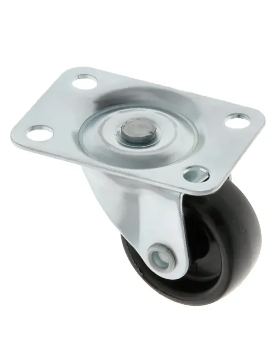 Rueda con pletina 1308 - Ø30 mm - Nylon - Negro