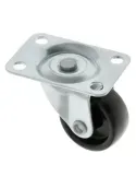 Rueda con pletina 1308 - Ø30 mm - Nylon - Negro
