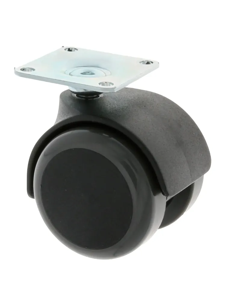Rueda con pletina 1506 - Ø50 mm - Nylon - Gris-negro