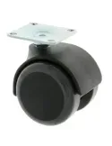 Rueda con pletina 1506 - Ø50 mm - Nylon - Gris-negro