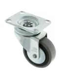 Rueda con pletina 2510 - Ø60 mm - Goma-poliamida - Gris