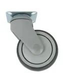 Rueda con pletina 2535 - Ø100 mm - Goma - Gris