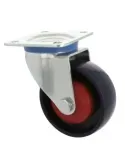 Rueda con pletina 2553 - Ø100 mm - Nylon - Azul