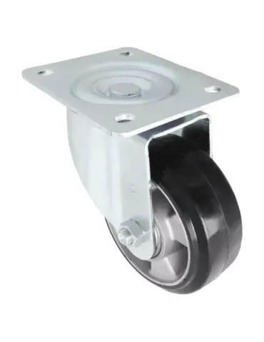 Rueda con pletina 2710 - Ø125 mm - Goma - Negro
