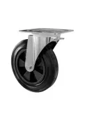 Rueda con pletina 2750 - 200 x 50 mm - Goma - Negro
