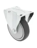 Rueda con pletina fija 2532 - Ø100 mm - Goma - Gris