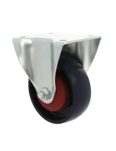 Rueda con pletina fija 2555 - Ø100 mm - Nylon - Azul