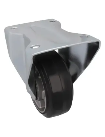 Rueda con pletina fija 2711 - Ø125 mm - Goma - Negro