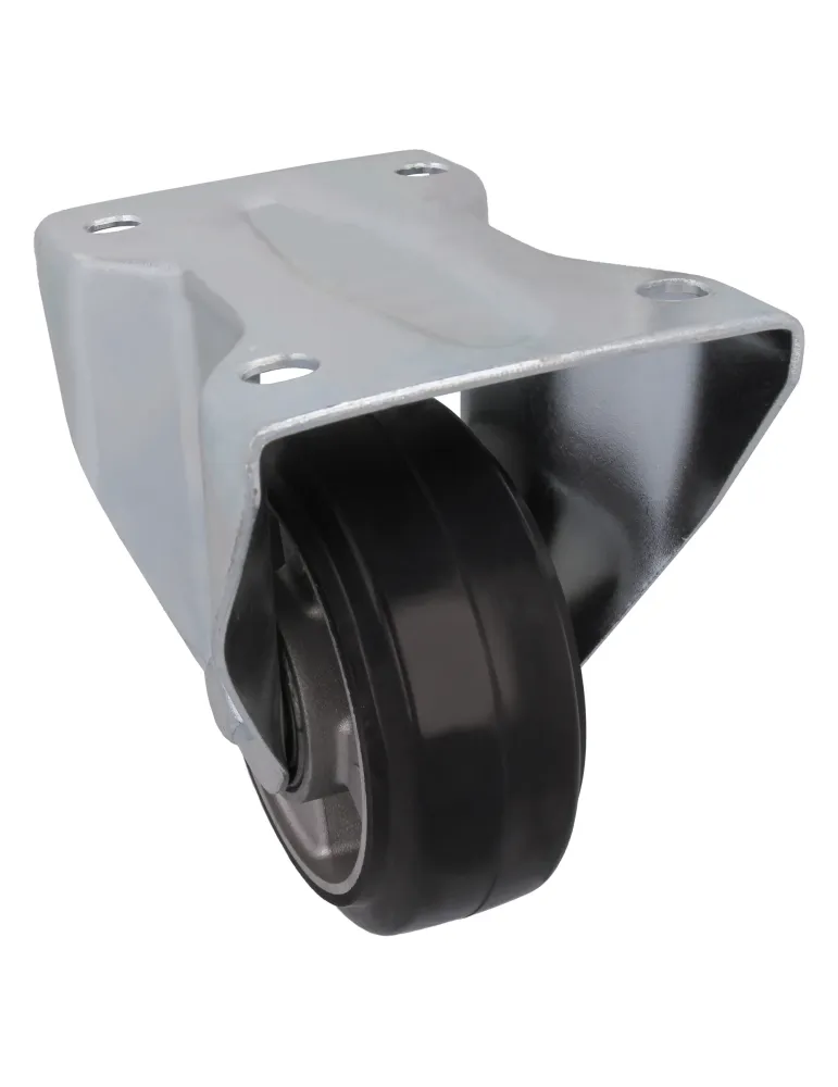 Rueda con pletina fija 2711 - Ø125 mm - Goma - Negro