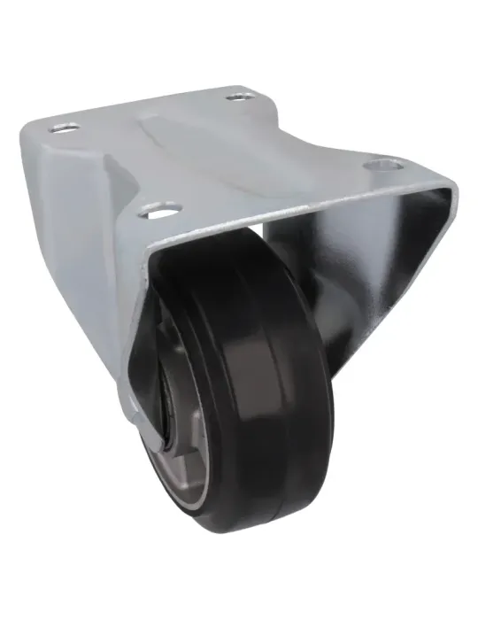 Rueda con pletina fija 2711 - Ø125 mm - Goma - Negro