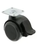 Rueda con pletina y freno 1506 - Ø50 mm - Nylon - Gris-negro