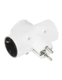 Adaptador schuko de 3 vías 3208 - 97 x 100 x 43 mm - Policarbonato - Blanco