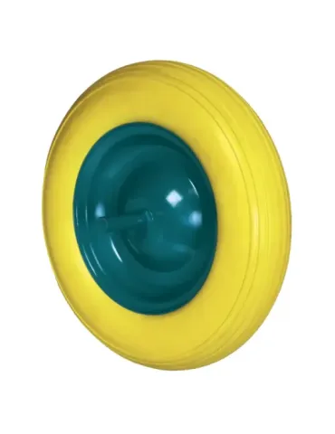 Rueda impinchable carretilla obra 2610 - Ø360 x 80 x 220 mm - Poliuretano - Amarillo