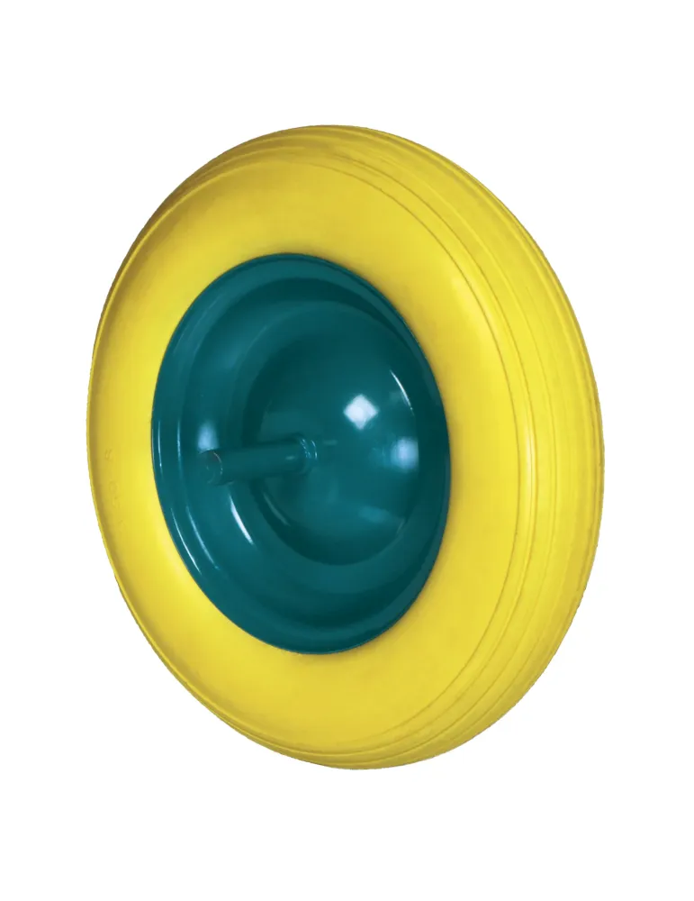 Rueda impinchable carretilla obra 2610 - Ø360 x 80 x 220 mm - Poliuretano - Amarillo