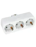 Adaptador schuko de 3 vías 3210 - Policarbonato - Blanco