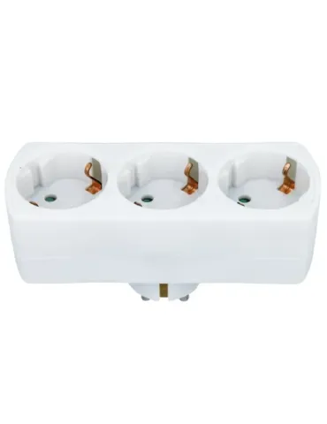 Adaptador schuko de 3 vías 3210 - Policarbonato - Blanco 2