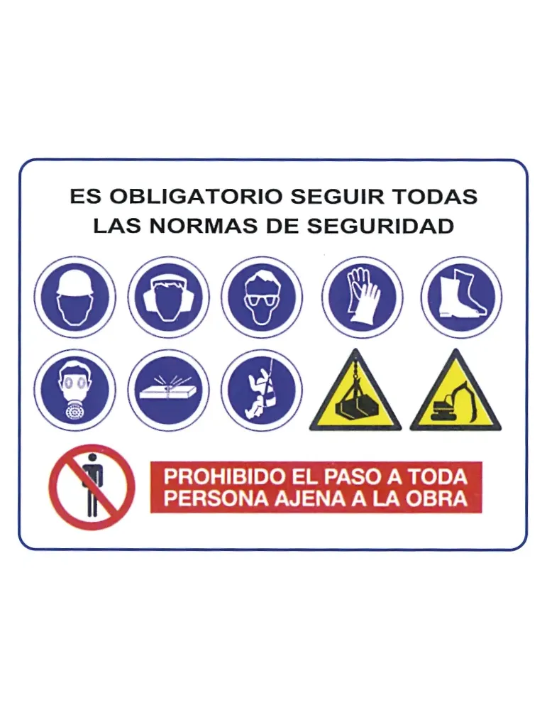 Señal obras 10011 - 990 x 670 mm - Polietileno