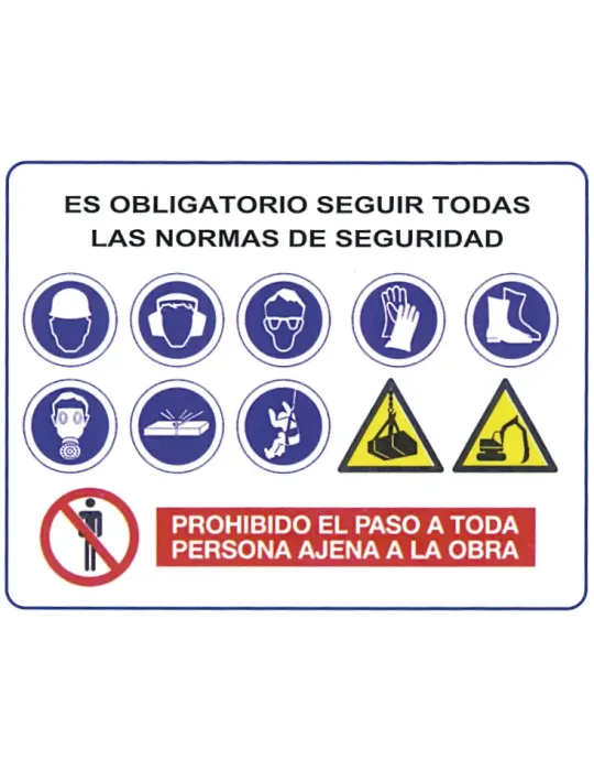 Señal obras 10011 - 990 x 670 mm - Polietileno