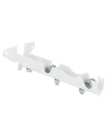 Soporte frente extensible doble 34 - 143-155 x 68 mm - Acero - Blanco