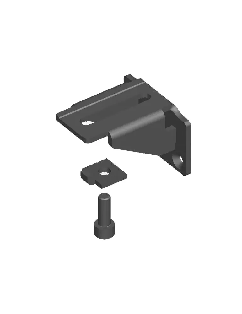 Soporte para pernio regulable 8080 - 52 x 50 x 35 mm - Acero - Negro